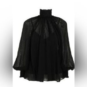 Zimmermann Shirred Black Blouse size M